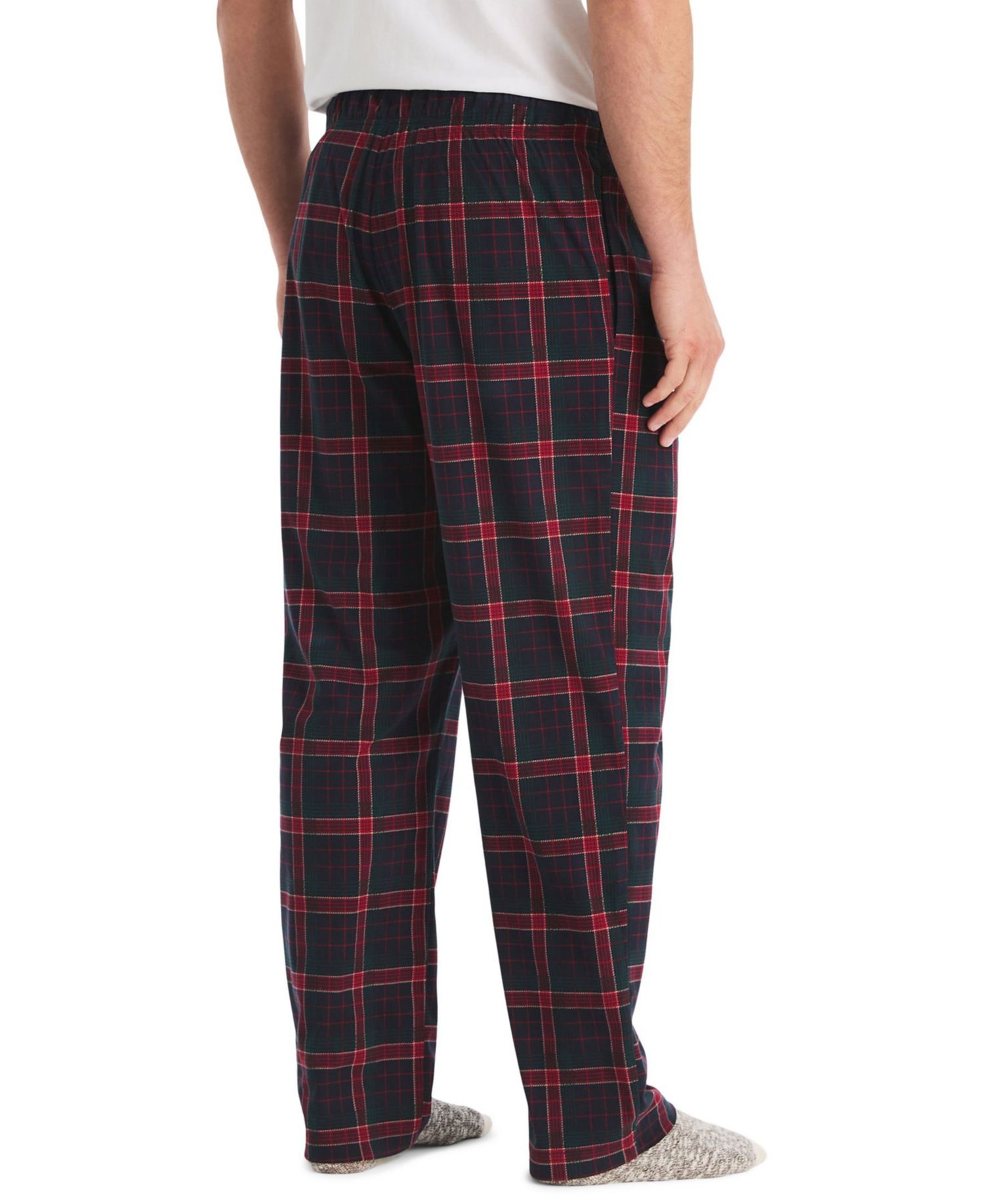 Men's Plaid Fleece Relaxed-Fit Pajama Pants