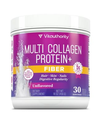 Multi Collagen Protein Powder Plus Fiber, Unflavored, 30 Servings