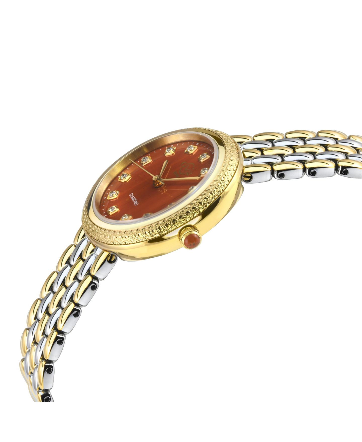 Женские часы GV2 by Gevril Arezzo Swiss Quartz Two tone IPRG/SS Stainless Steel Bracelet Diamond Watch, цвет: Золотой — фото 3