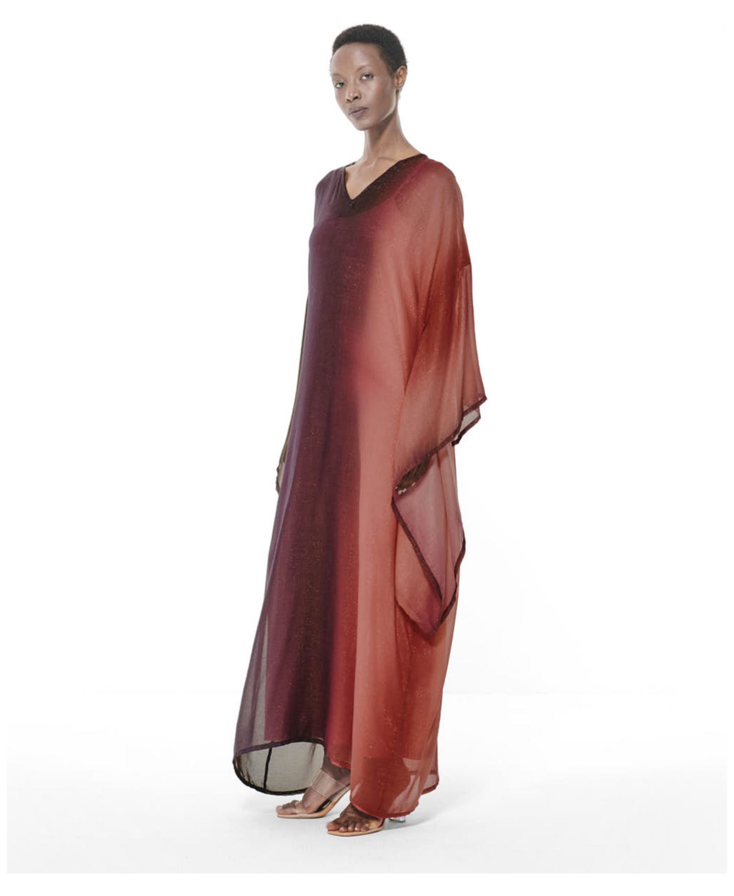 Женское платье Leem Kimono Kaftan Loose-Fit V-Neck Gradient-Print, цвет: Разноцветный — фото 2