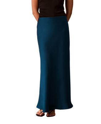 Women's Pull-On Satin Maxi Skirt