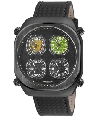 Men's Swiss Made Quattro Swiss Quartz Italian Leather Strap Watch