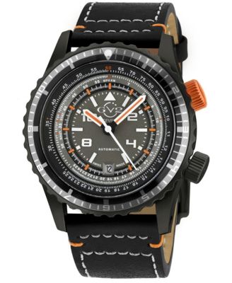 Men's Swiss Made Contasecondi Swiss Automatic Italian Leather Strap Watch