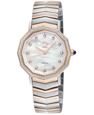 Women's Spello II Swiss Quartz Two toned SS IPRG Stainless Steel Bracelet Diamond Watch