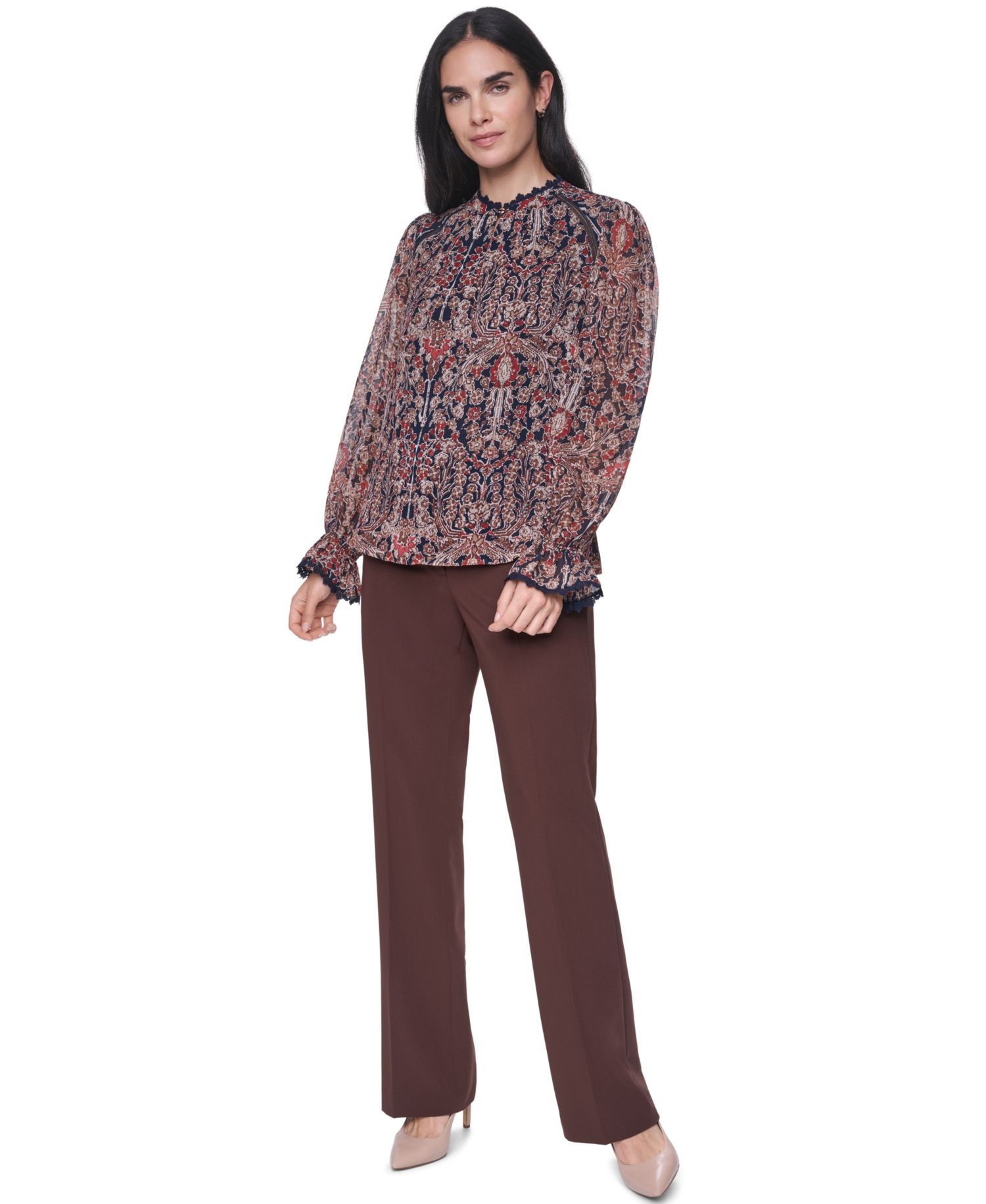 Women's Lace Long-Sleeve Blouse