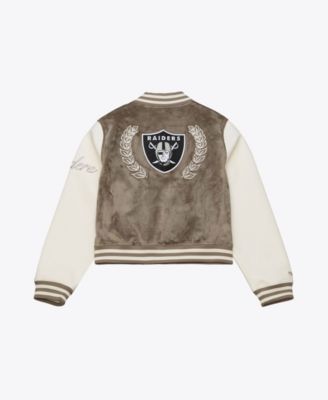 Women's Mitchell Ness Tan Oakland Raiders Full-snap Varsity Jacket