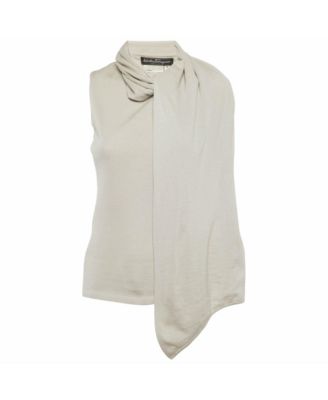 Women's Cashmere Scarf-Neck Sleeveless Top