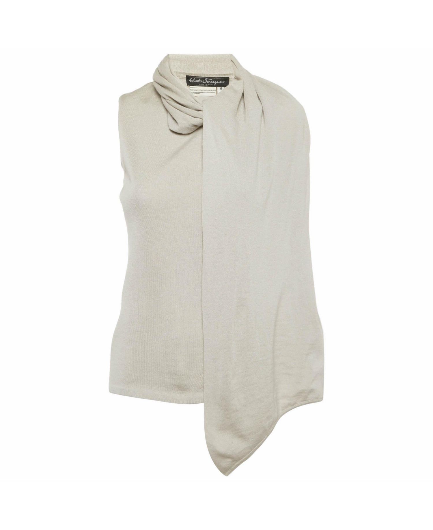Women's Cashmere Scarf-Neck Sleeveless Top