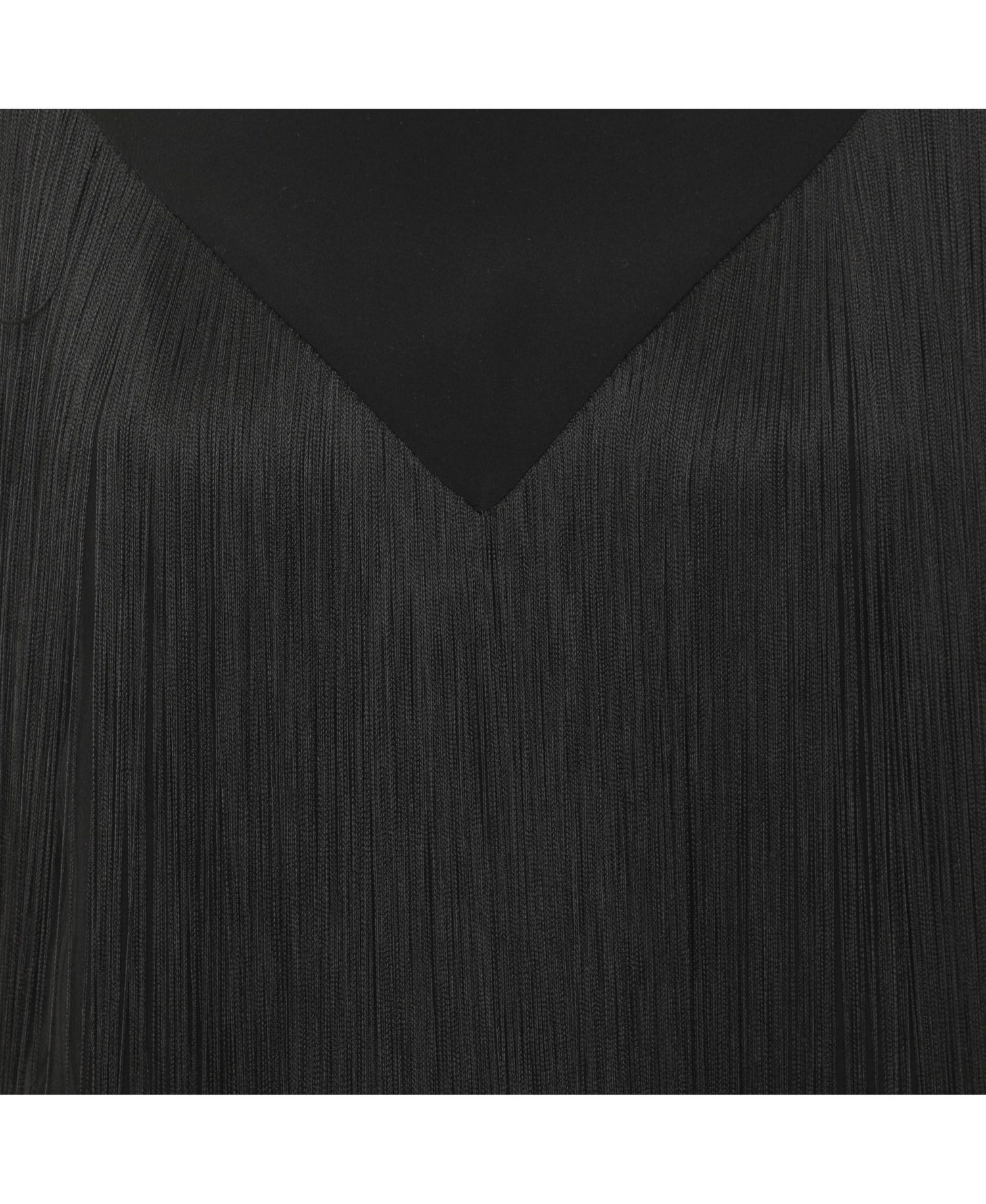 Women's Fringed Crepe Mock Neck Top