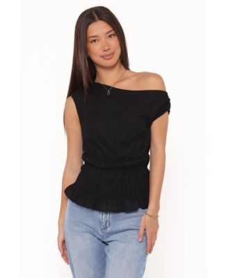 Women's Lia Off-Shoulder Sleeveless Cotton-Blend Top