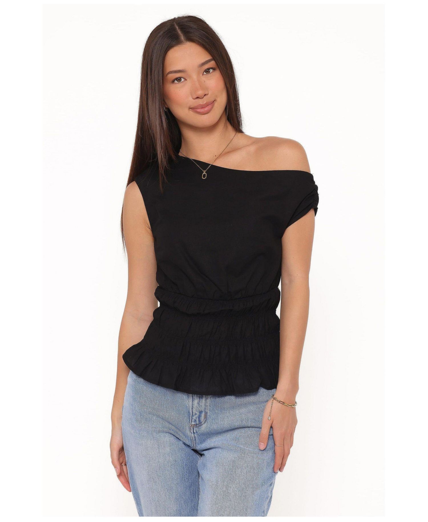 Women's Lia Off-Shoulder Sleeveless Cotton-Blend Top
