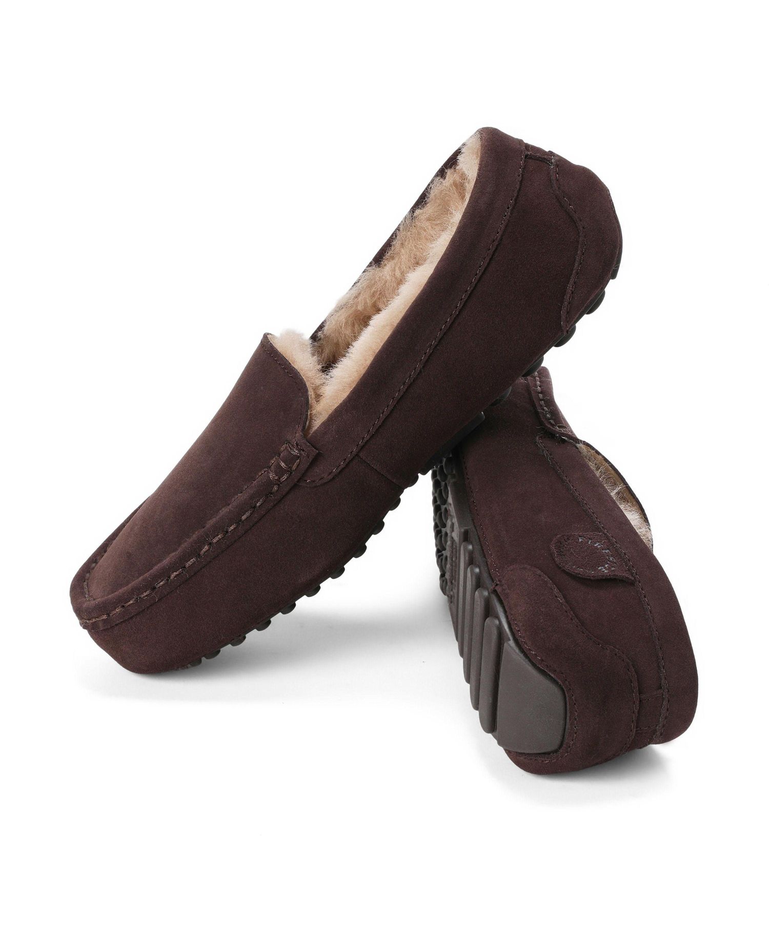 Dearfoams Women's Fireside Mel Genuine Shearling Moccasin Slipper