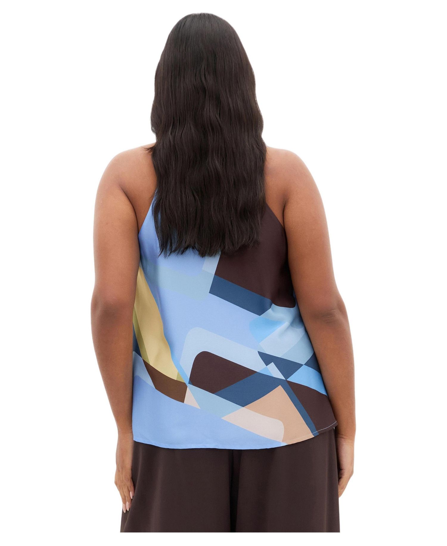 Plus Size Chloe Abstract Print Cowl Neck Top