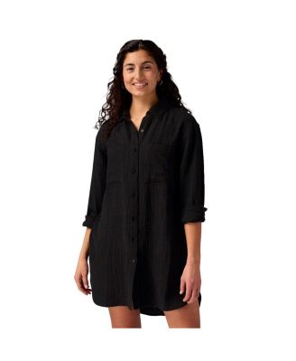 Women's Cotton Gauze Long-Sleeve Button-Up Shirt