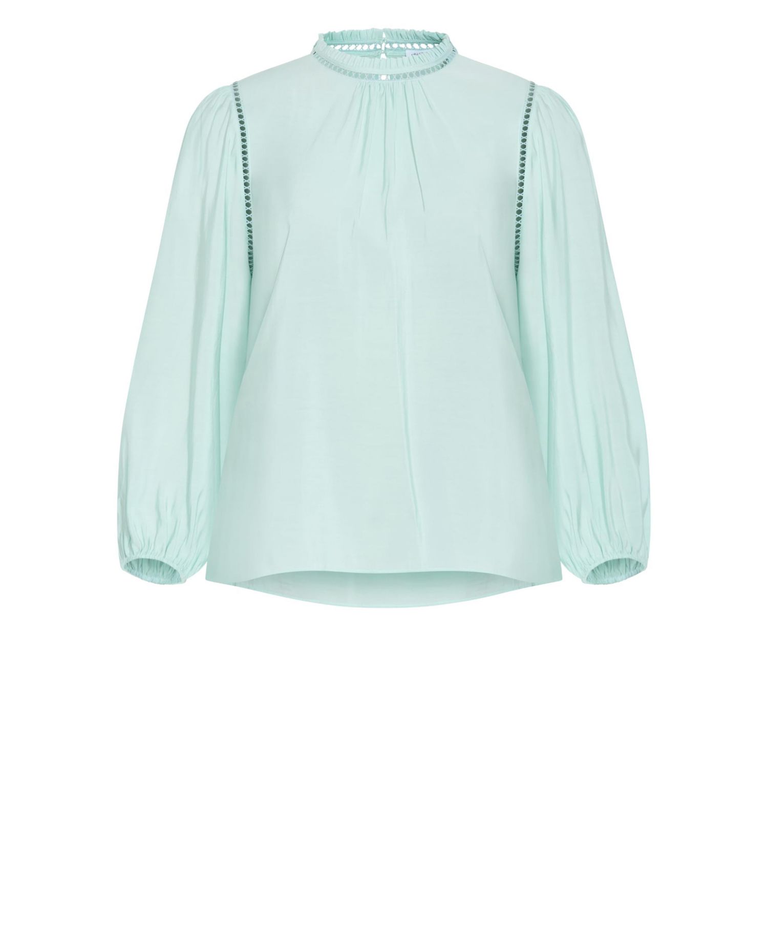 Plus Size Lorena Mock-Neck Ladder-Stitch Detail Top