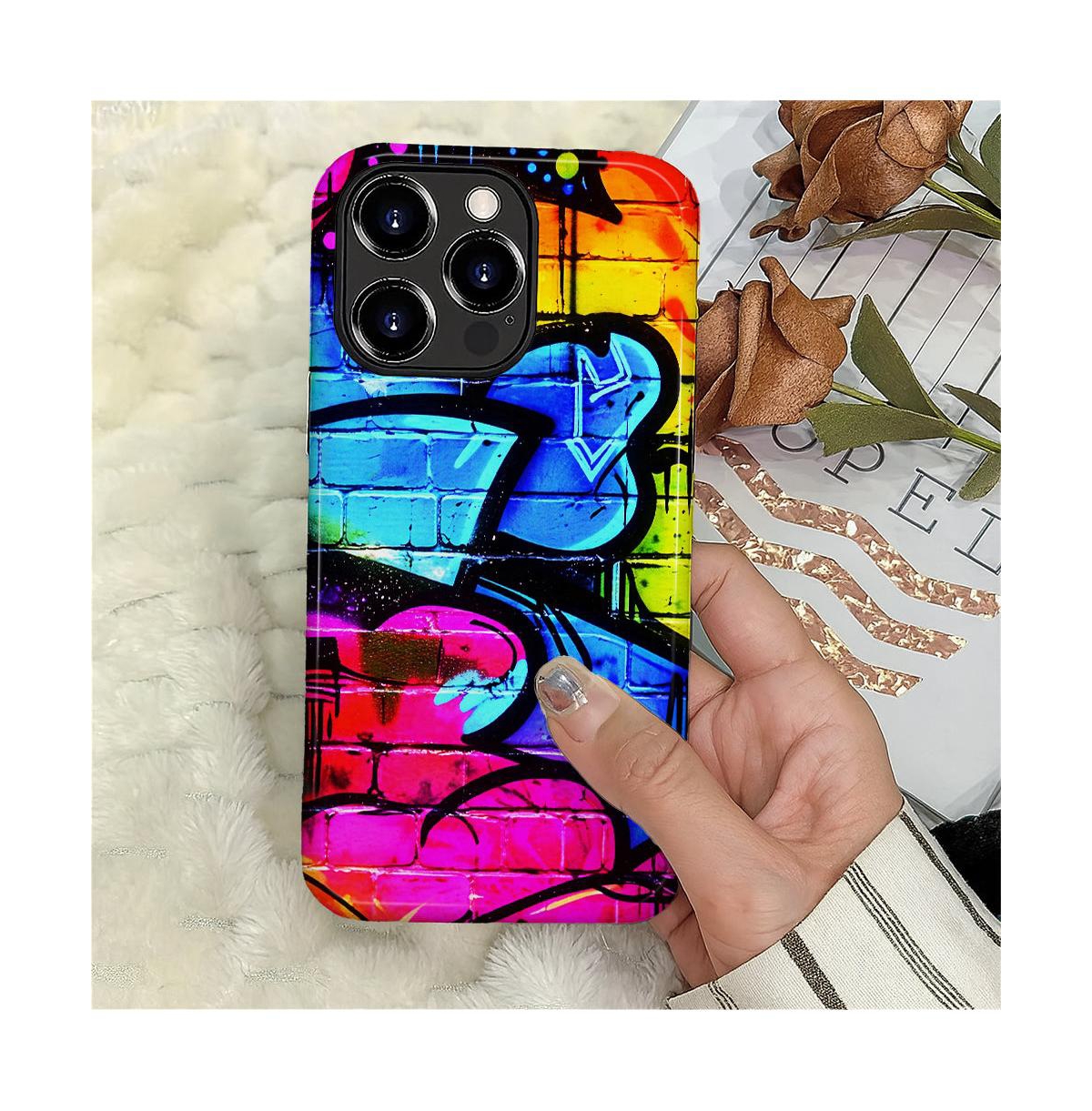 Lisen Graffiti Dreams Dual-Layer Raised Camera Ring Phone Case Compatible Apple iPhone 15 Pro Max