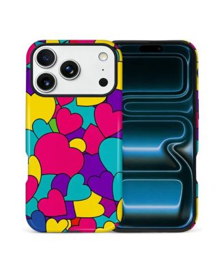 Phone Case Compatible with Apple iPhone, 2-Layer Durable, Bold Heart Pop
