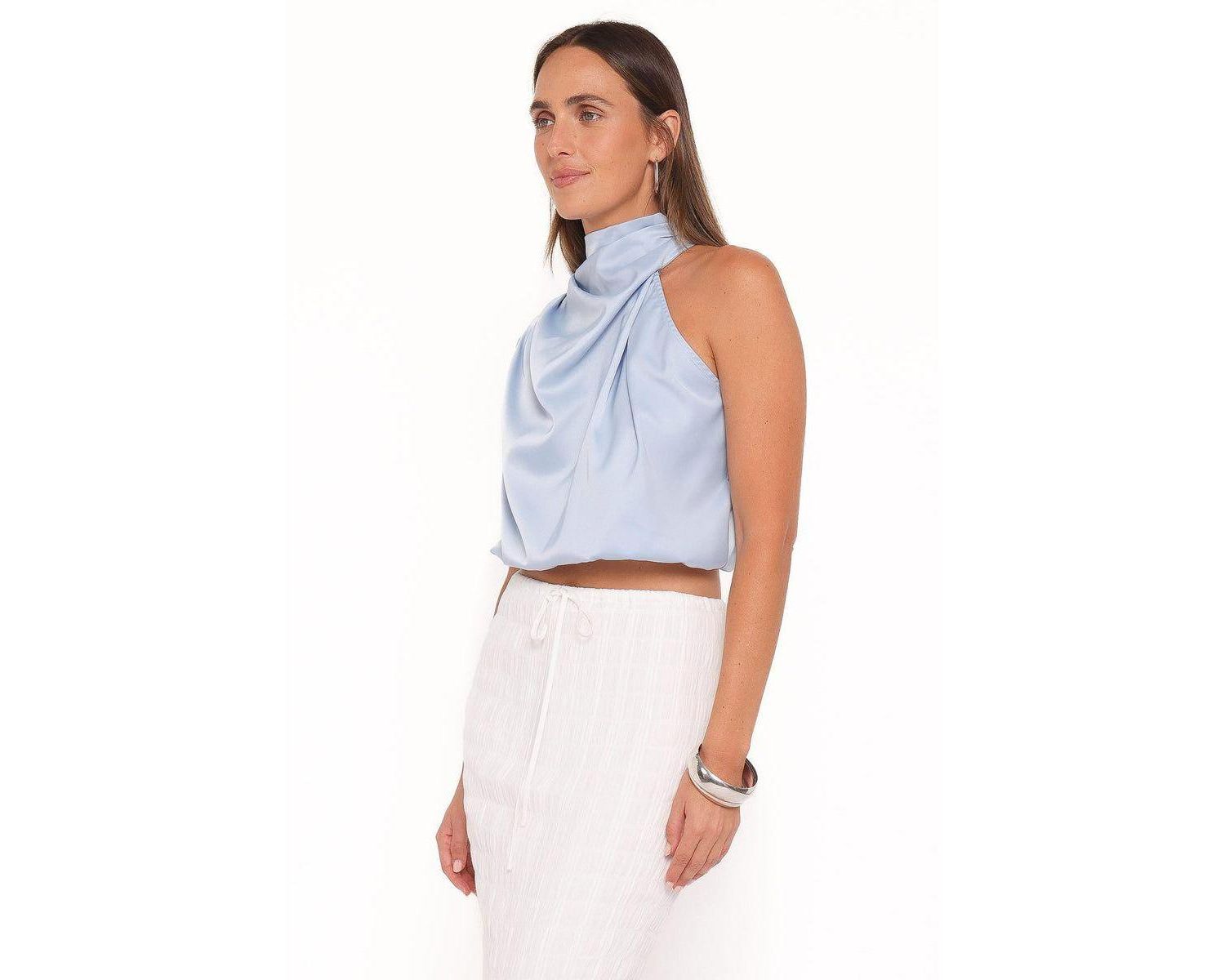 Women's Cinzia Satin One-Shoulder Top