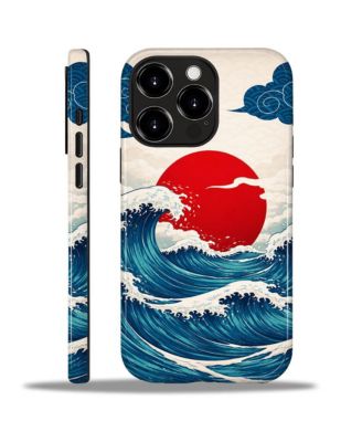 2-Layer Durable Phone Case Compatible with Apple iPhone, Rising Sun Wave