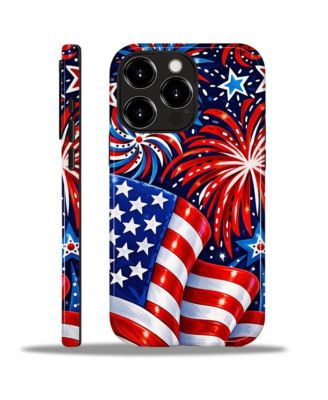 Protective Phone Case for Apple iPhone 14 Pro Max, Dual-Layer Protection, Star-Spangled Fireworks