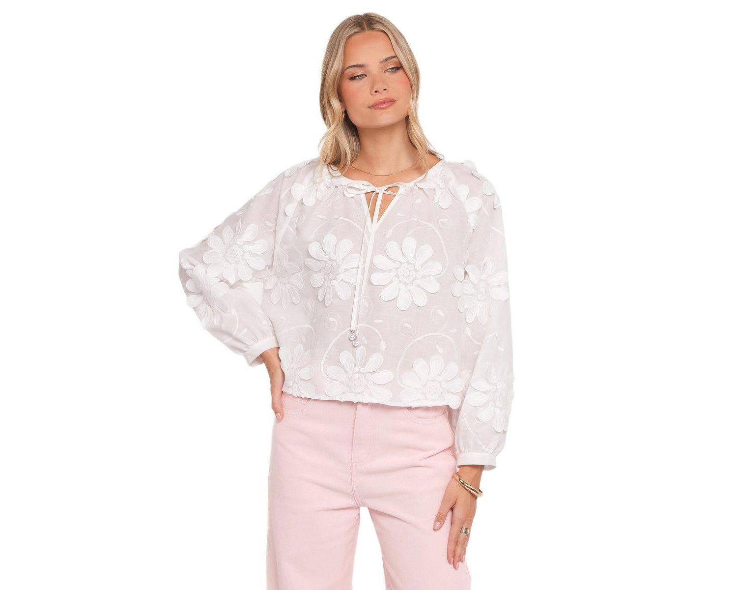 Women's Leire Long-Sleeve Floral-Embroidered Blouse