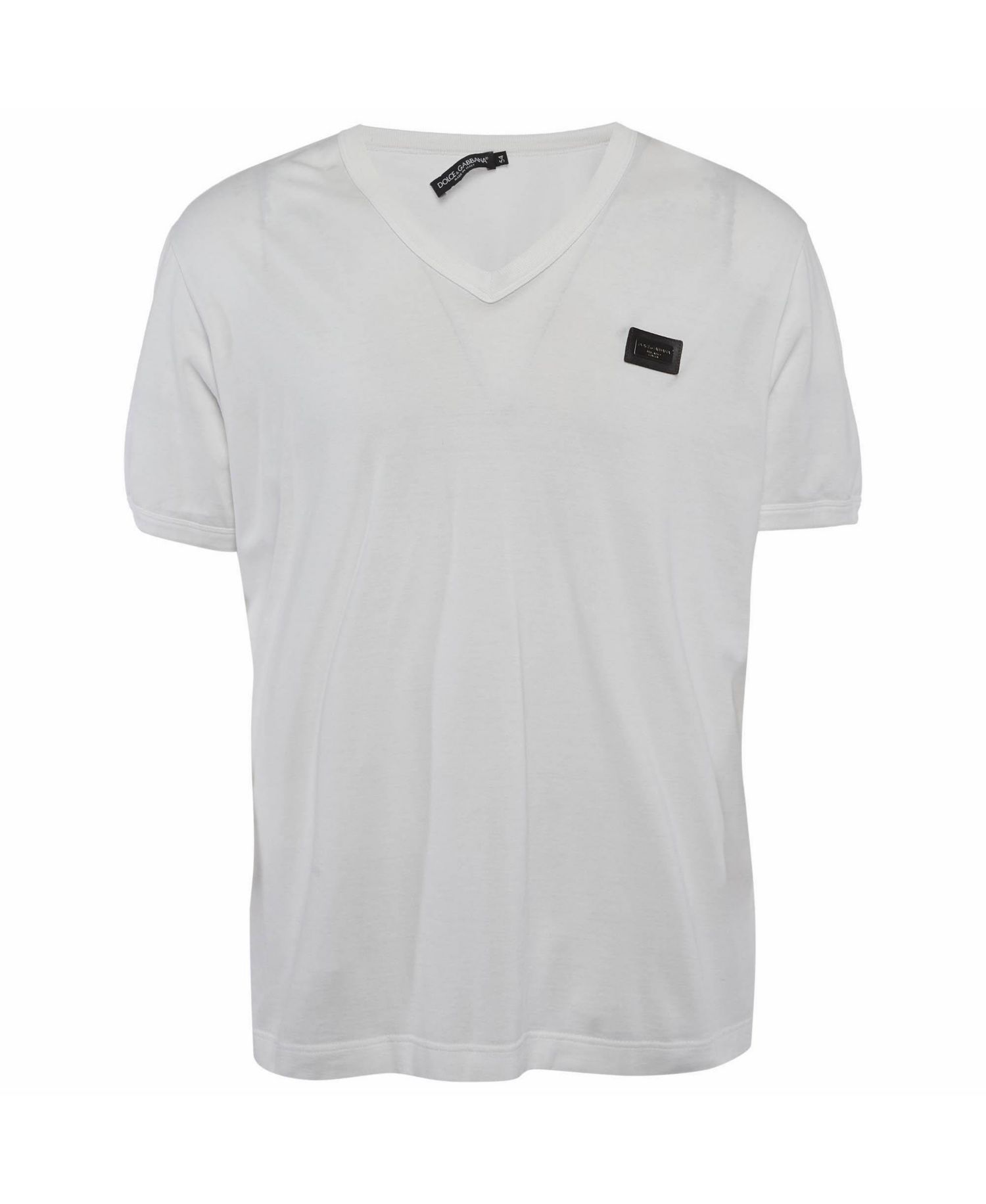 Women's Logo Plaque V-Neck Jersey T-Shirt