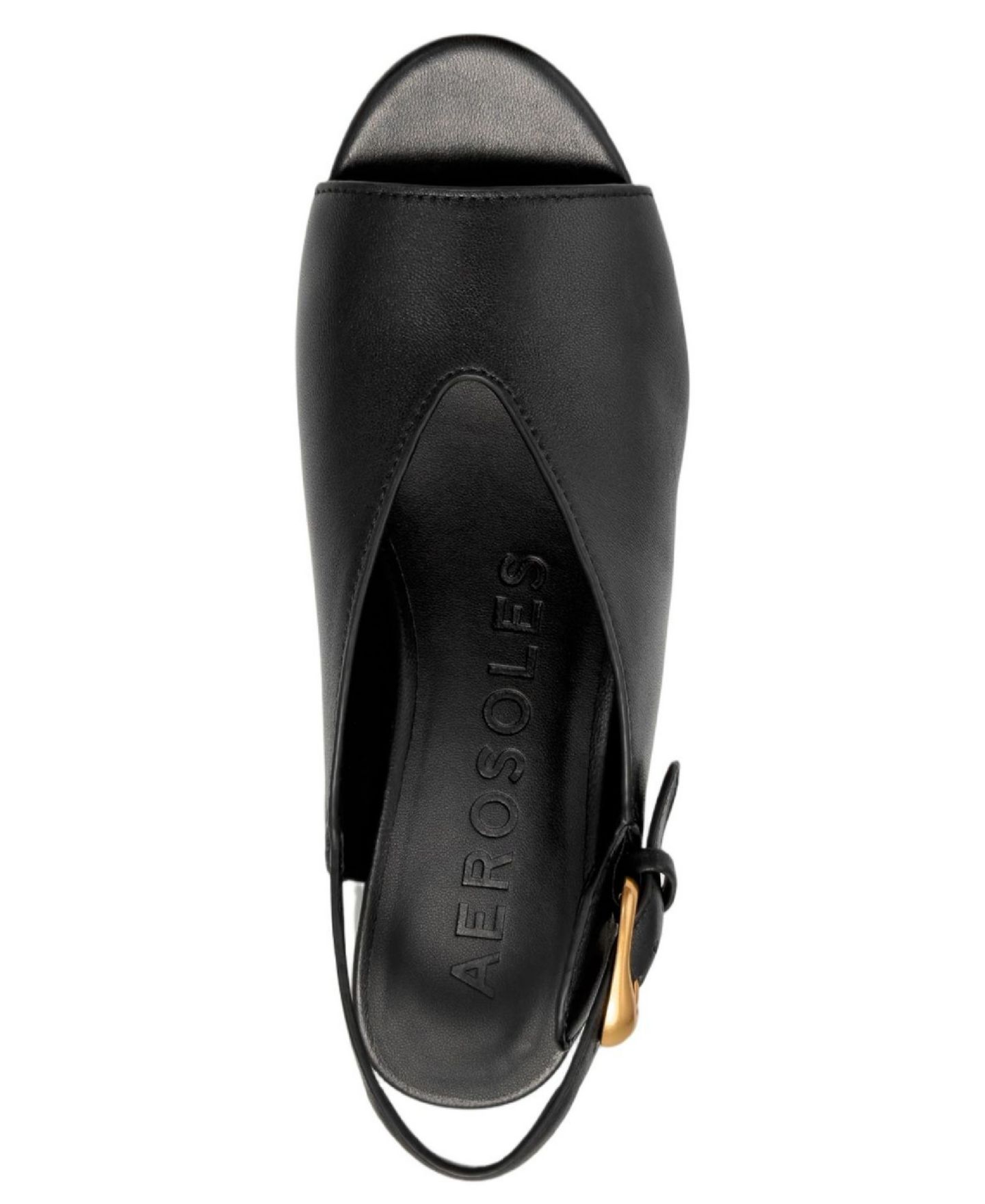 Женские сандалии Aerosoles Cornelia Platform Block Heel, цвет: Чёрный кожаный — фото 4