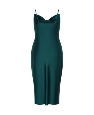 green slip dress plus size Evening Wear geometric pleating
