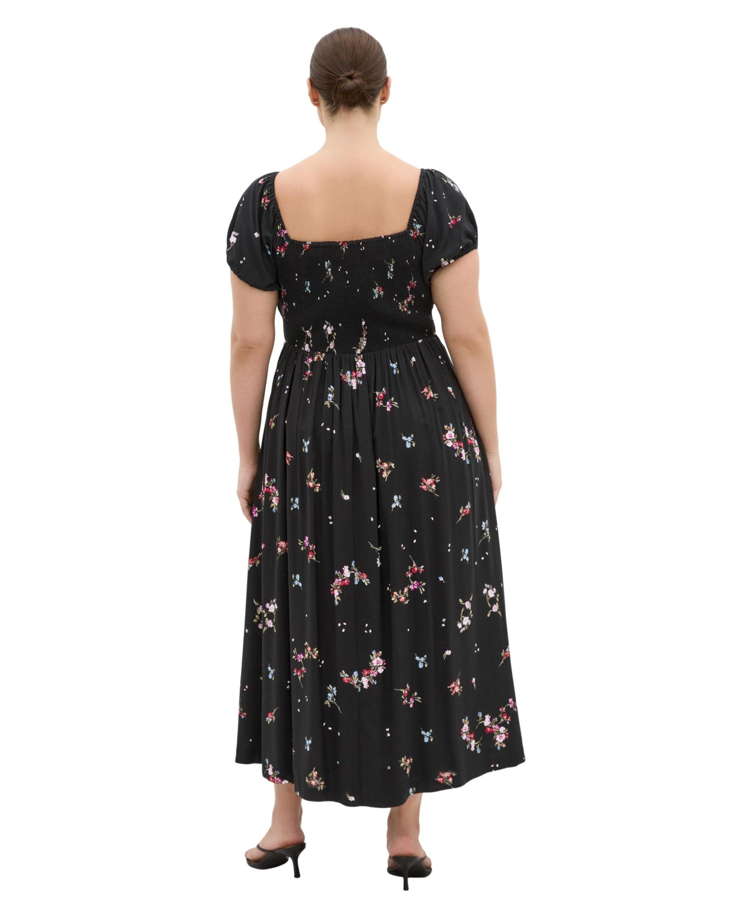 Plus Size Abbie Floral-Print Sweetheart Neckline Midi Dress