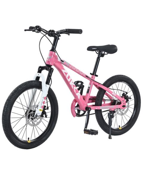 Детская игрушка ECHTPeak 20-Inch Dual Disc Brakes Adjustable Seat and Handlebar Mountain Bike, 7–10 лет, цвет: Розовый