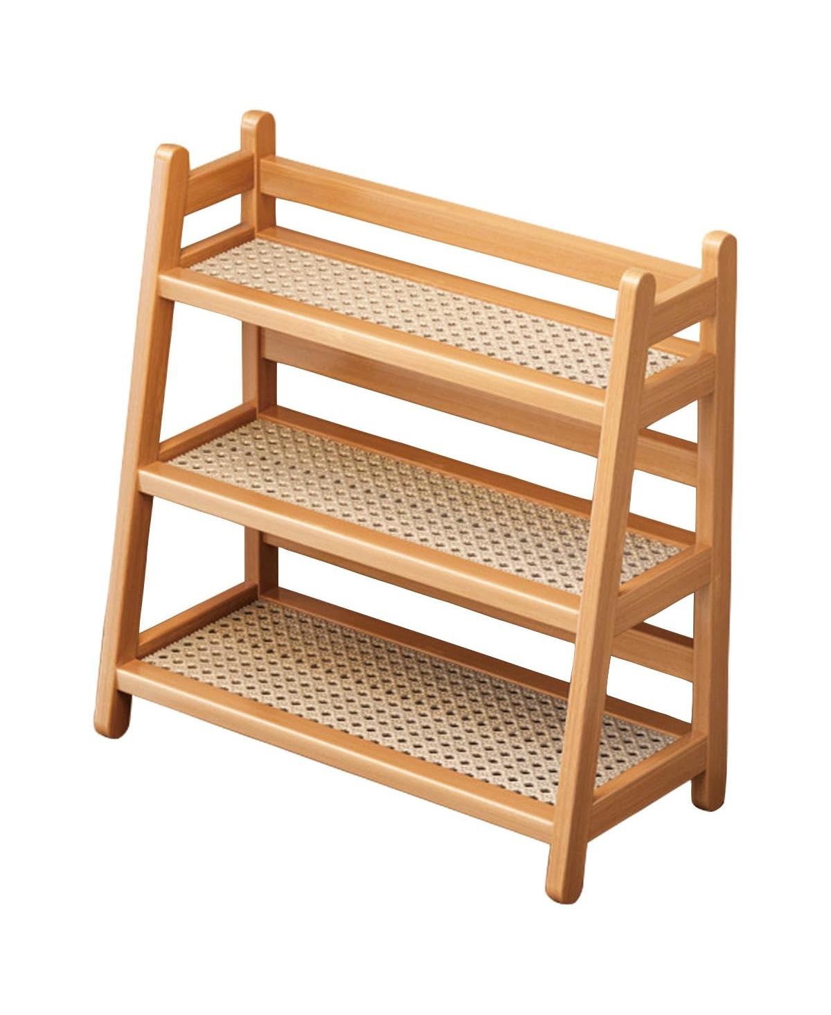 Danrong Three Tier Wooden Ladder Storage Rack Multifunctional Home Organizer
