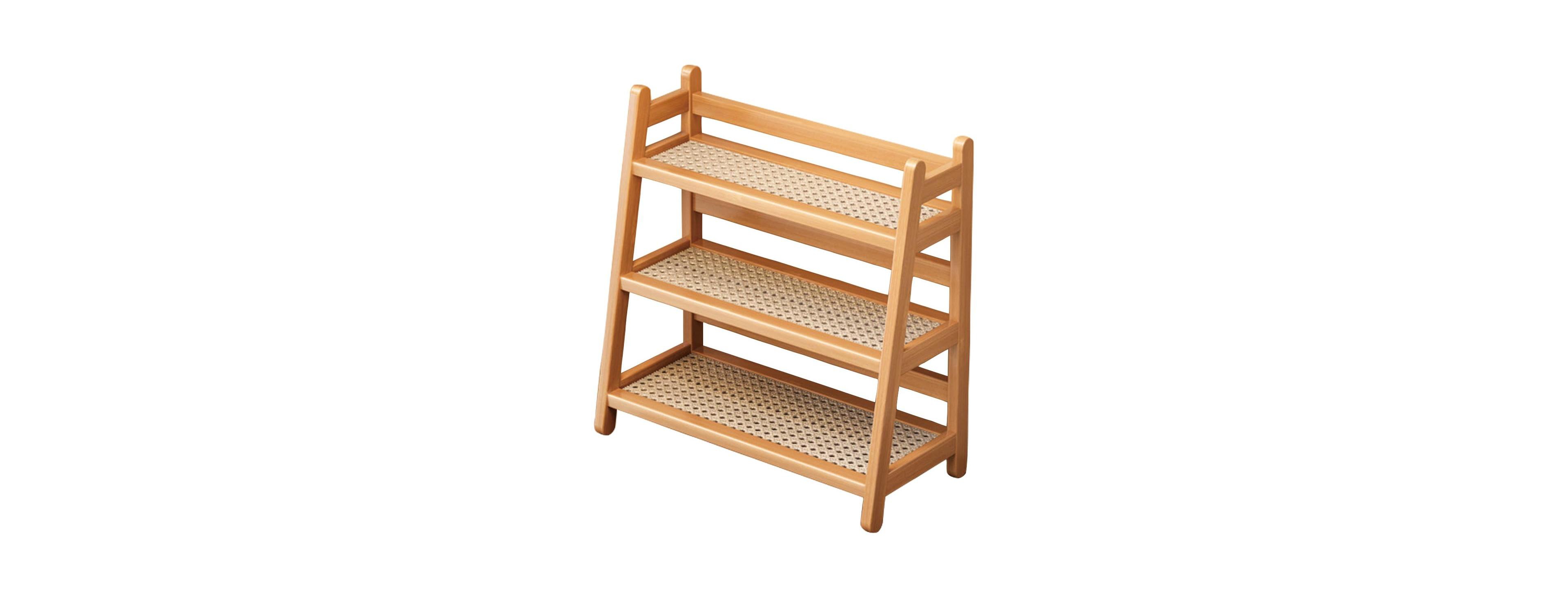 Danrong Three Tier Wooden Ladder Storage Rack Multifunctional Home Organizer