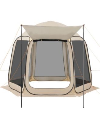 Screen House Tent, 4-8 Person Pop Up Screen Tent with Extended Awning, Portable Screened in Canopy with Carry Bag