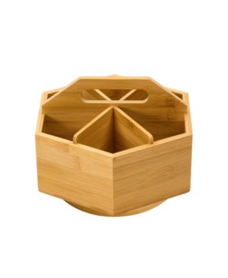 360 Degree Rotating Hexagon Desk Organizer Pen Pencil Holder Art Supply Storage