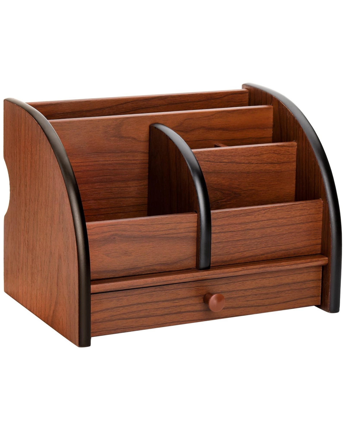 Danrong Wooden Desk Organizer With Drawer Remote Control Holder Makeup Stationery Storage Rack