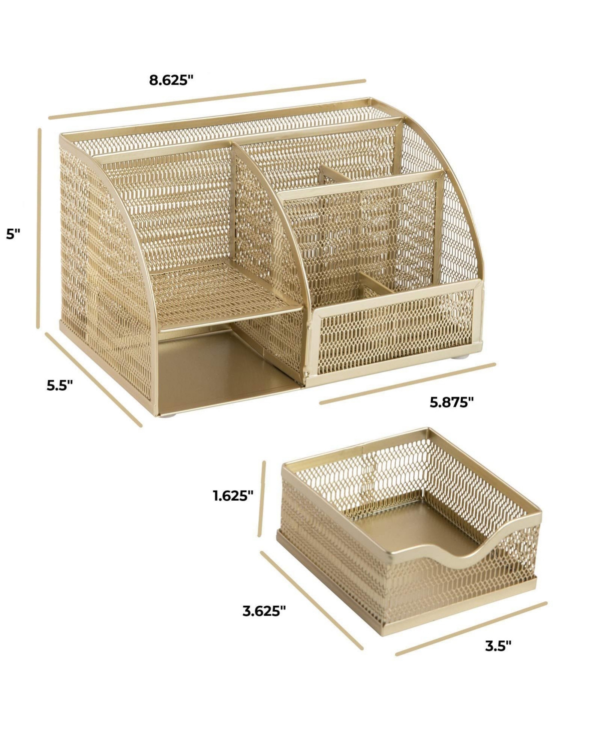Danrong Metal Desktop Organizer With Drawer Six Compartments Office Supplies Storage
