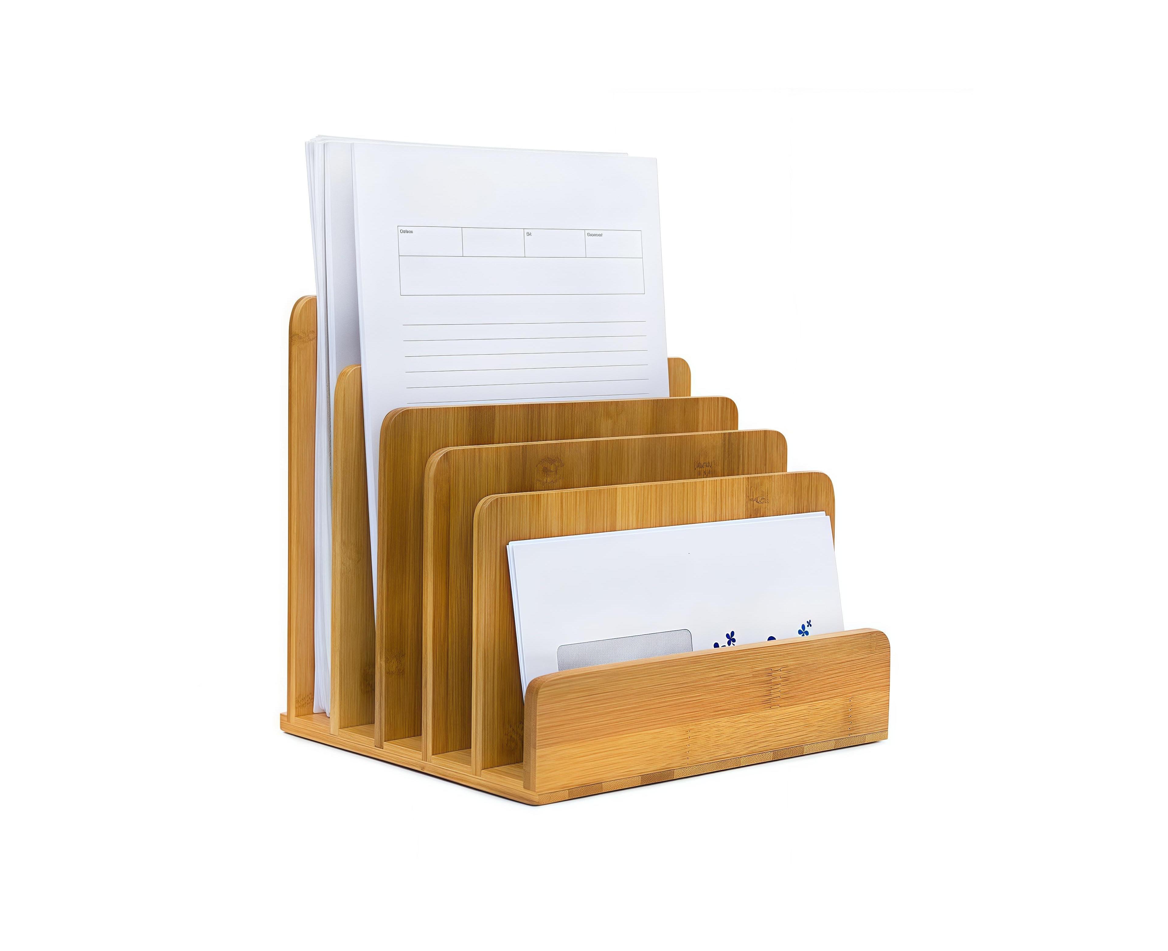 Danrong Desktop Mail Organizer Adjustable 5 Slot File Holder For Office Home Desk