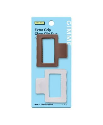 Square Extra Grip Claw Clip  Double Teeth Accessory Set  Perfect for Medium Hair 2 Pack