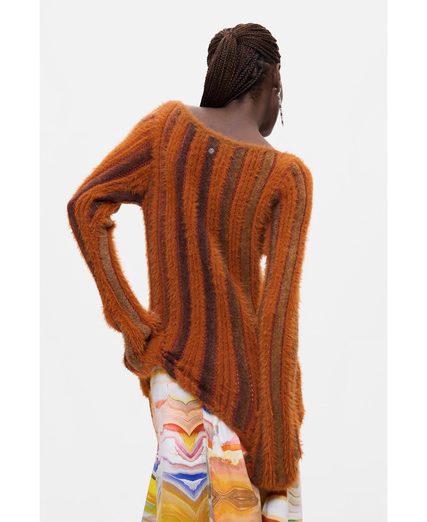 Women's Ribbed Long-Sleeve Boat Neck Sweater