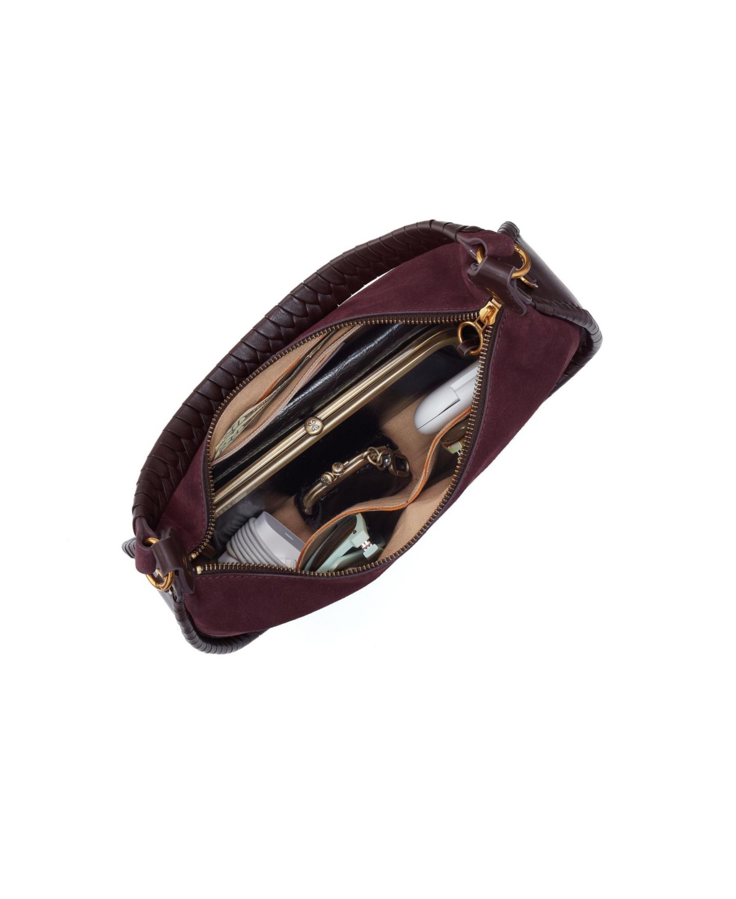 Женская сумка HOBO Mia Zip Closure Crescent, цвет: Тёмный вишнёвый — фото 3