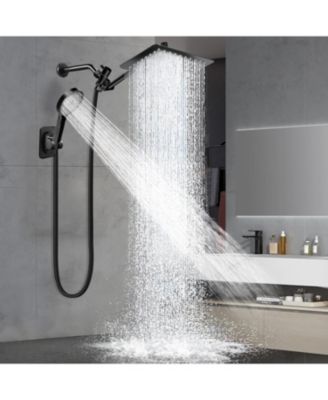 12" Shower Head Rain Handheld Spray Extension Arm Flow Regulator System