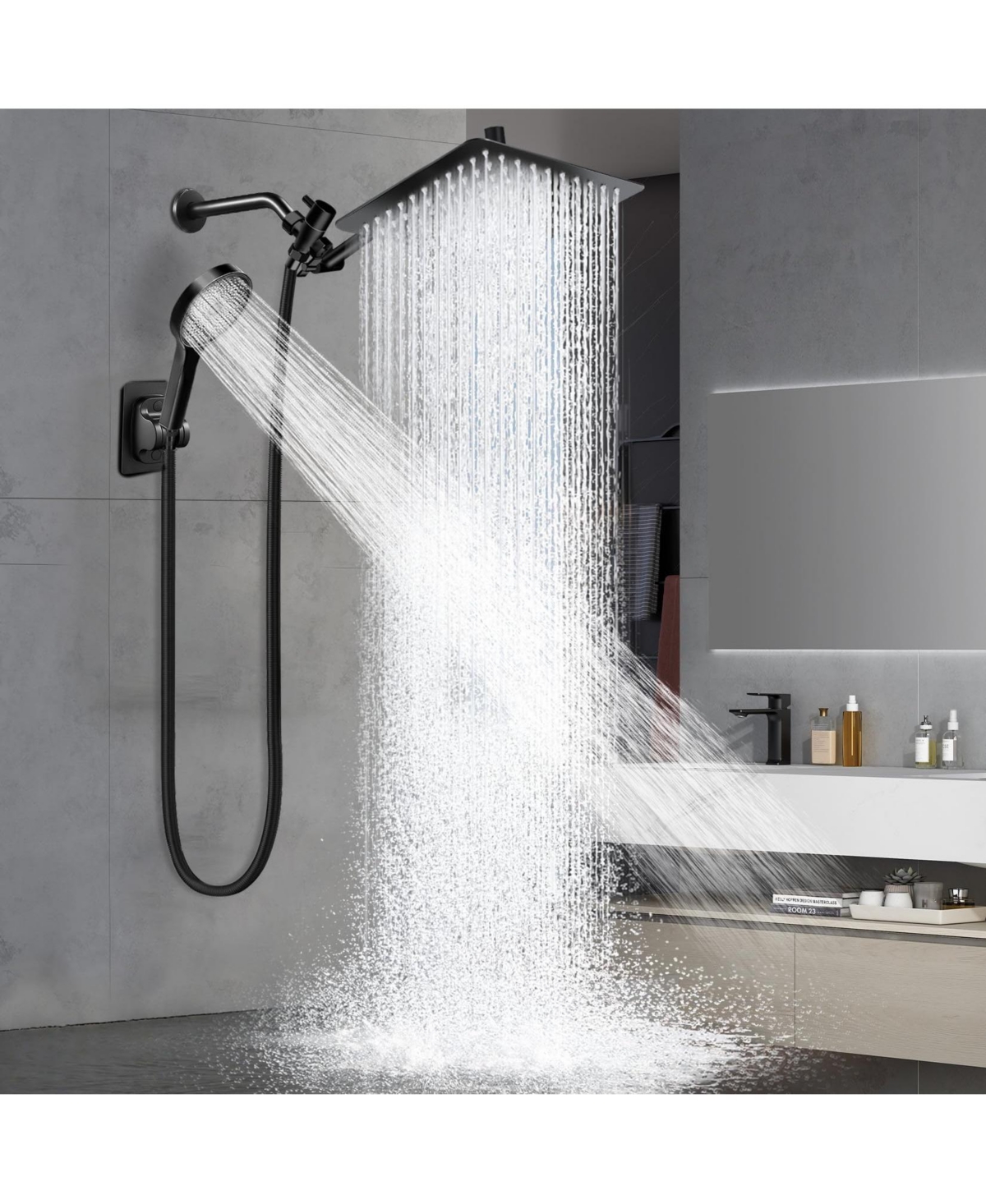 Cyqbd 12" Shower Head Rain Handheld Spray Adjustable Arm Hose