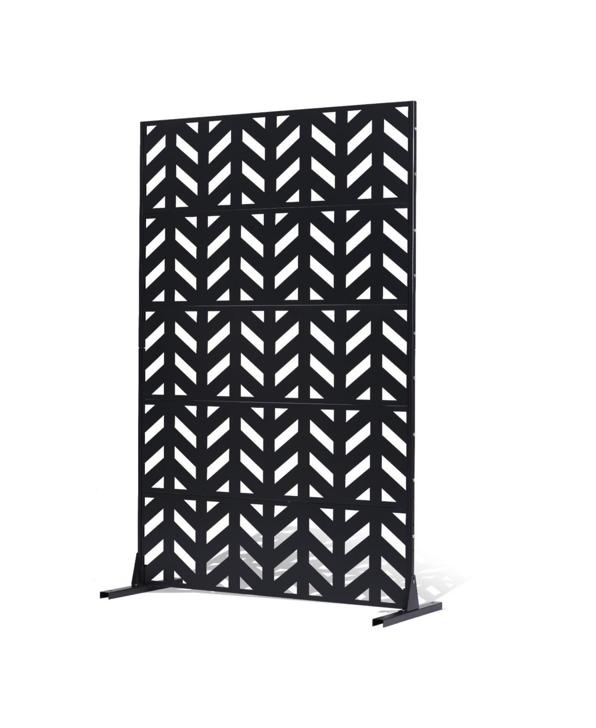 Slickblue 5 Panel Freestanding Privacy Screen for Patio and Outdoor Spaces - Black