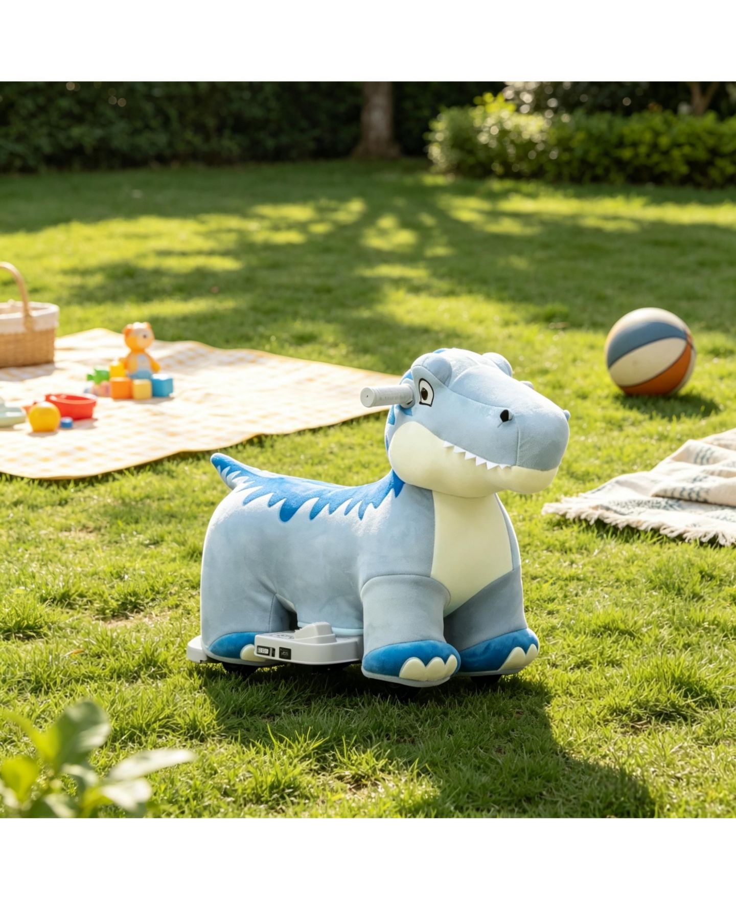 Детская игрушка SEVORLEY 6V Dinosaur Ride-On Toy with Forward Drive, Ages 18-36 Months, цвет: Синий — фото 8