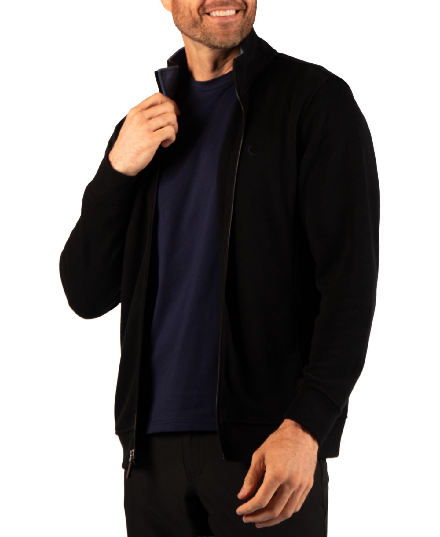 Мужская толстовка на молнии Tailorbyrd French Rib Full Zip, цвет: Чёрный — фото 3