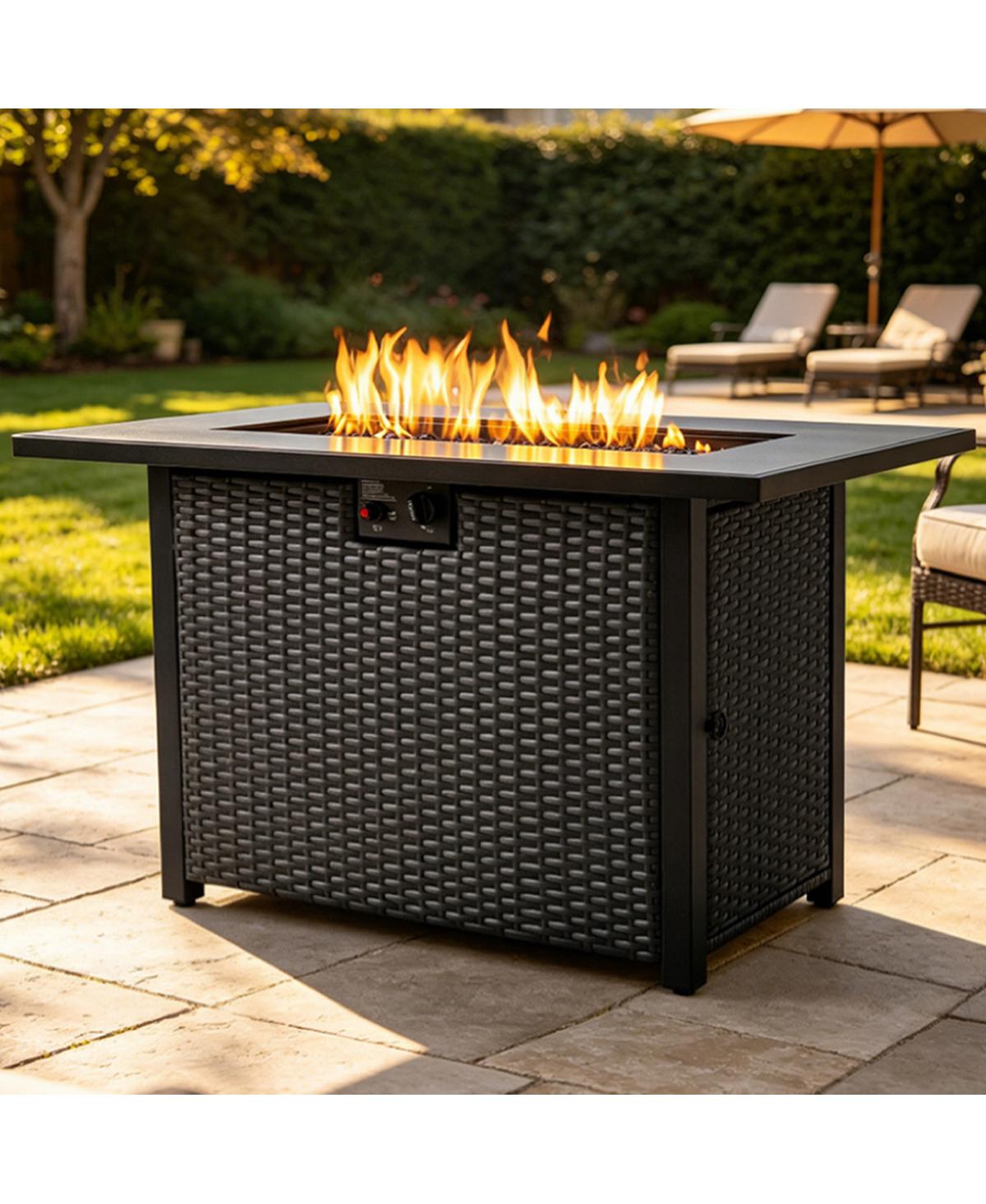 Streamdale Furniturev 44" 50K Btu Propane Fire Pit Table with Glass Guard