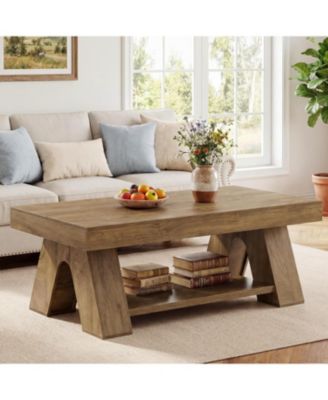55.1-Inch Coffee Tables for Living Room, with Storage Shelf