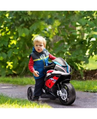 6V Rechargeable Kids Electric Ride-On Motorcycle with Training Wheels and LED Lights, Ages 18 Months-5 Years