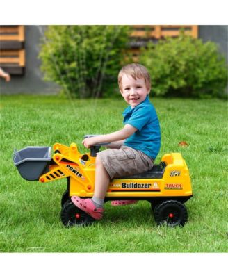 Toddler Foot-to-Floor Ride-On Excavator with Working Bucket and Under-Seat Storage, Ages 2-3