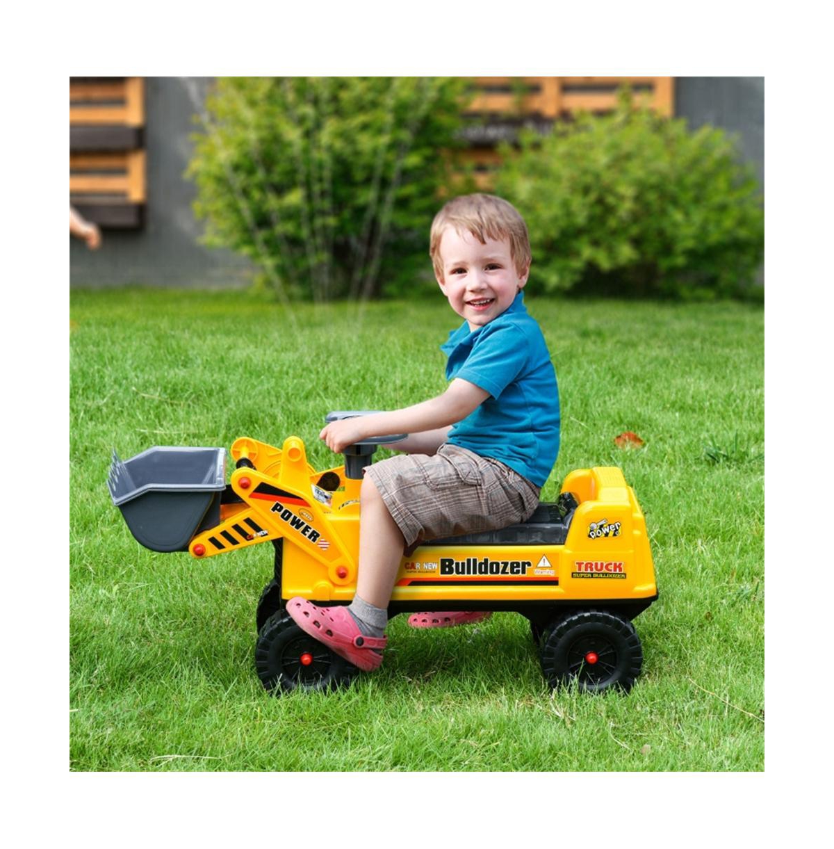 Sevorley Toddler Foot-to-Floor Ride-On Excavator with Working Bucket and Under-Seat Storage, Ages 2-3